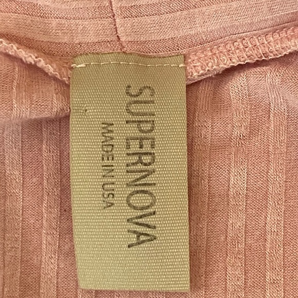 Supernova Pink Ribbed Open Long Vest Size M I-83 - Picture 7 of 11